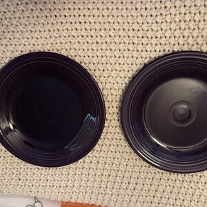 Set of Two Mulberry (purple) Ceramic Plates